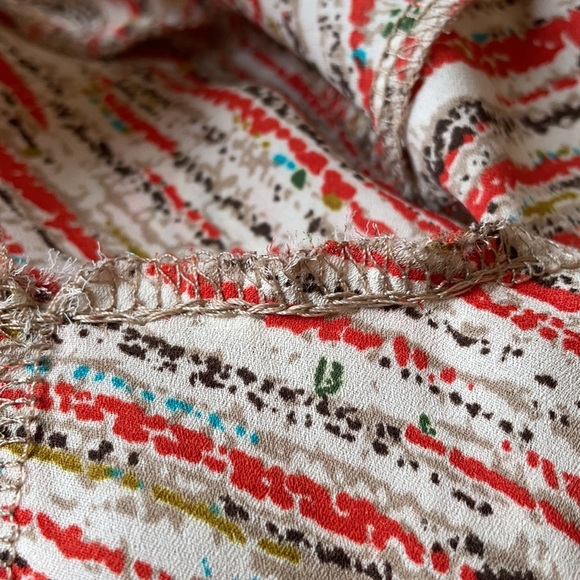 PAINTED THREADS peplum style long sleeve blouse / top. Crop front multi color XS - Picture 13 of 13